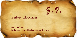 Zeke Ibolya névjegykártya